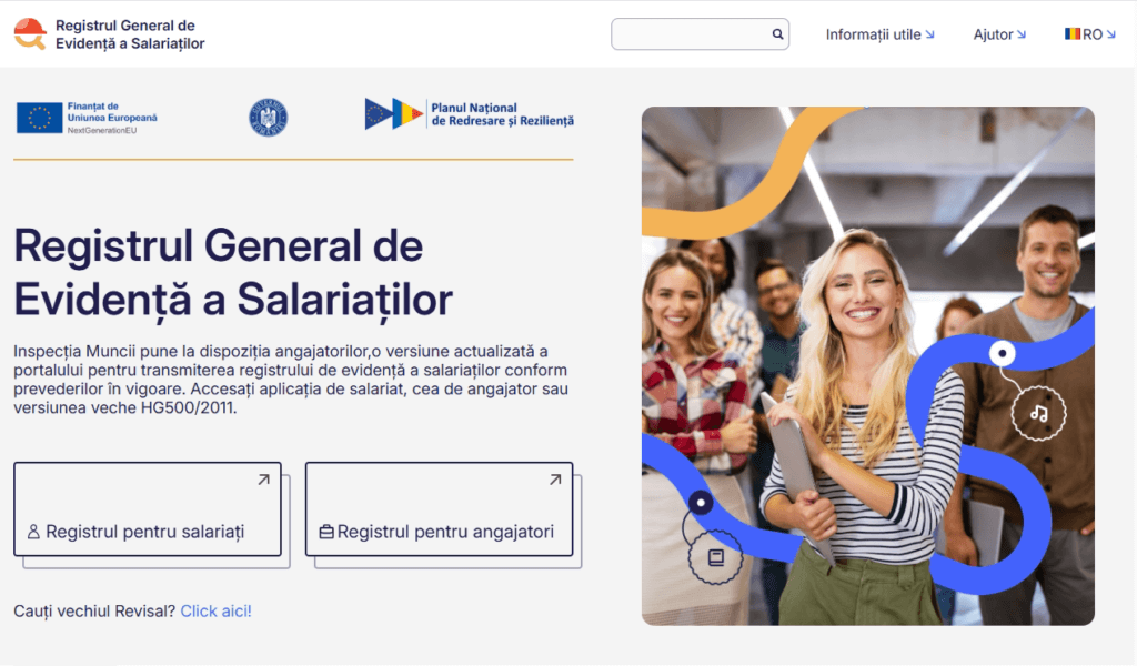 registrul general de evidenta a salariatilor interfata